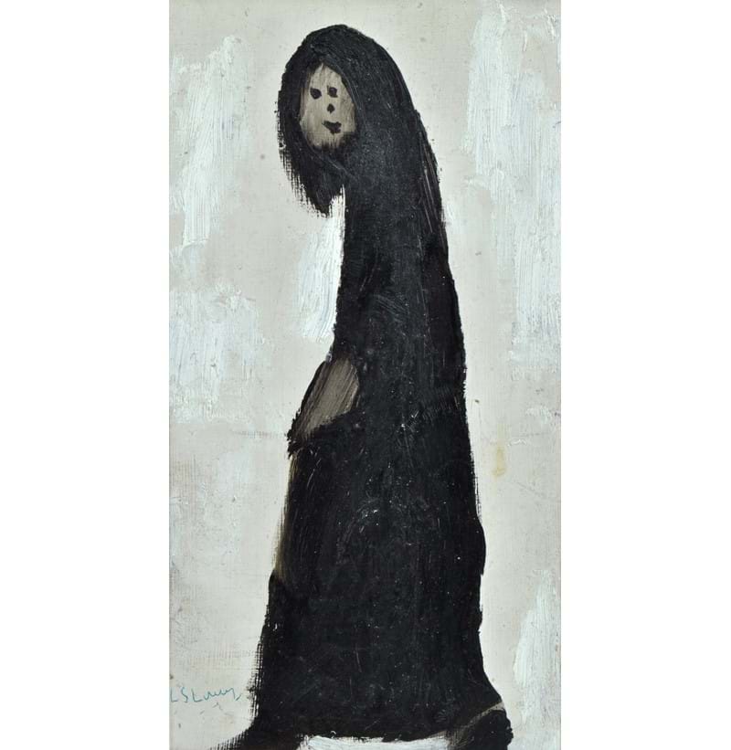 LAURENCE STEPHEN LOWRY RBA RA (1887-1976); oil on board, 'Cloaked Figure’. 