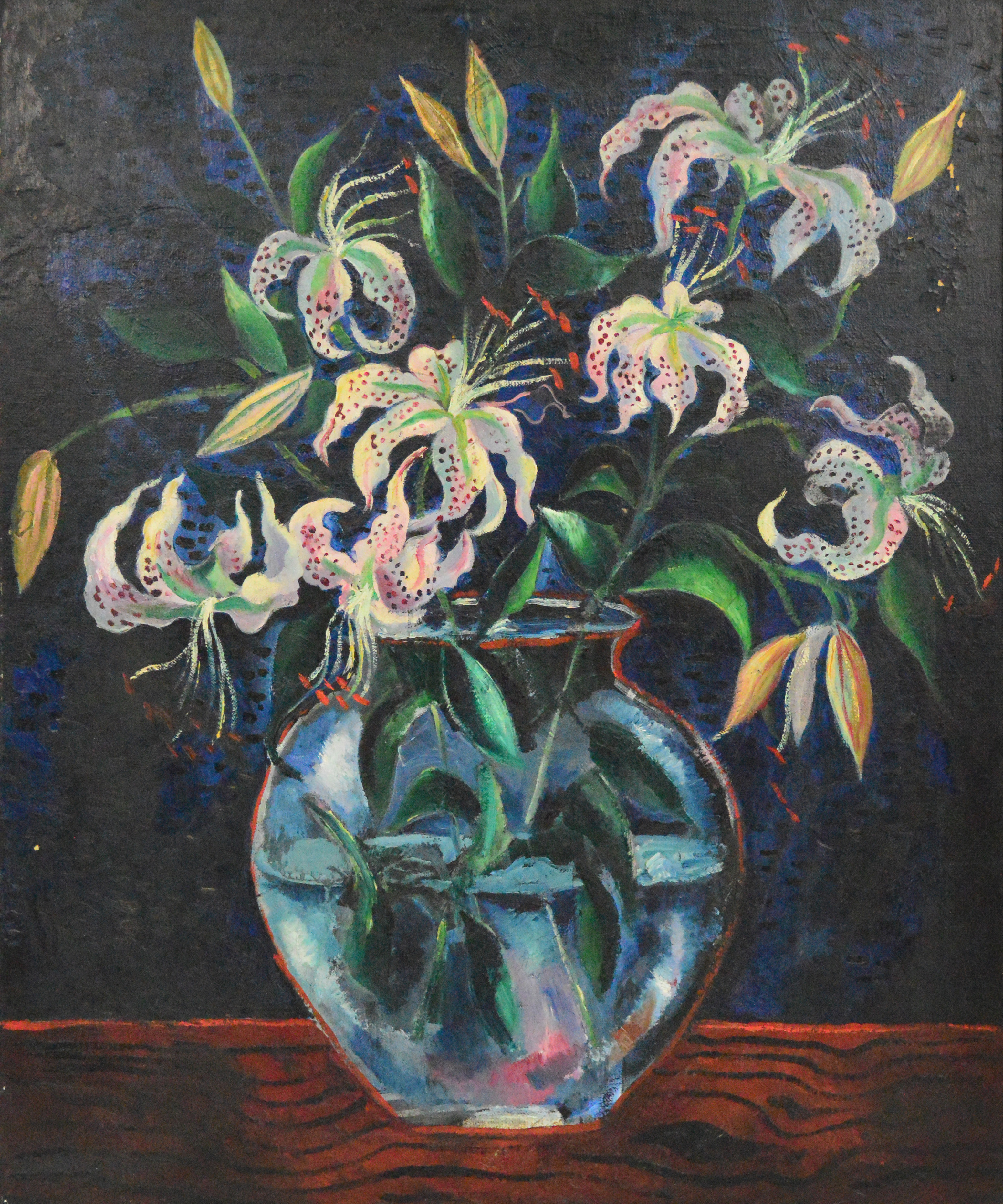 CHRISTOPHER WOOD (1901-1930); oil on canvas "Lilies in a Glass Bowl", signed lower left, 77 x 64cm, framed.