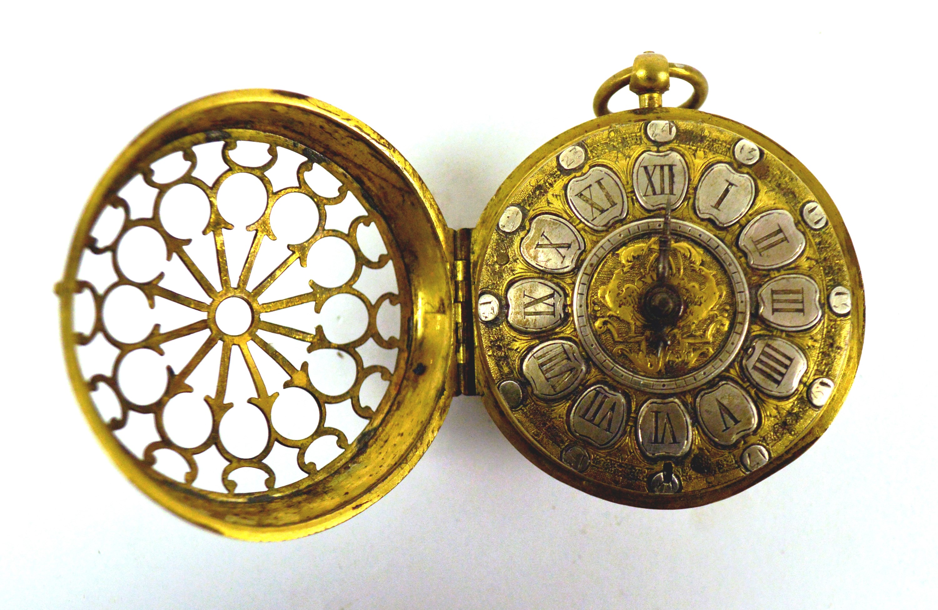 DUCHESNE OF PARIS; a late 18th/early 19th century brass pocket watch.