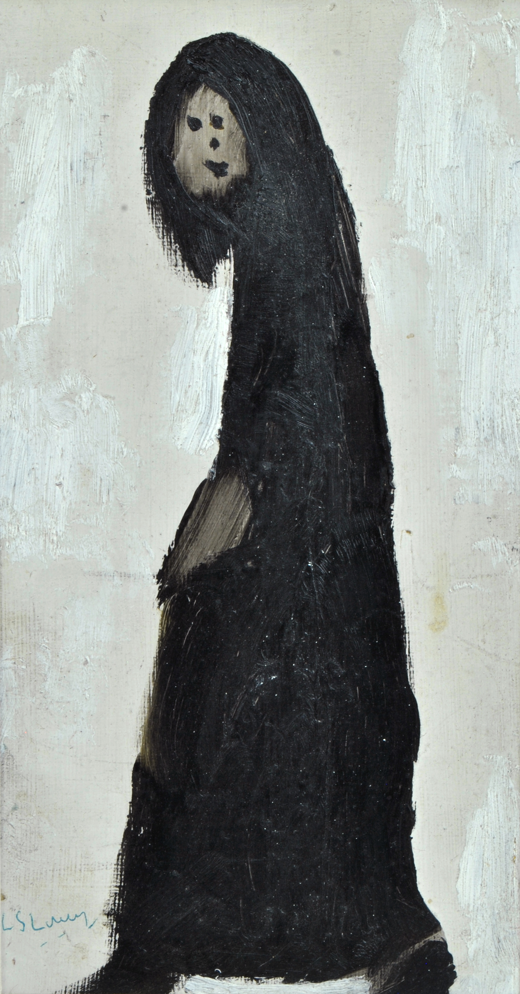 LAURENCE STEPHEN LOWRY RBA RA (1887-1976); oil on board, 'Cloaked Figure’. 