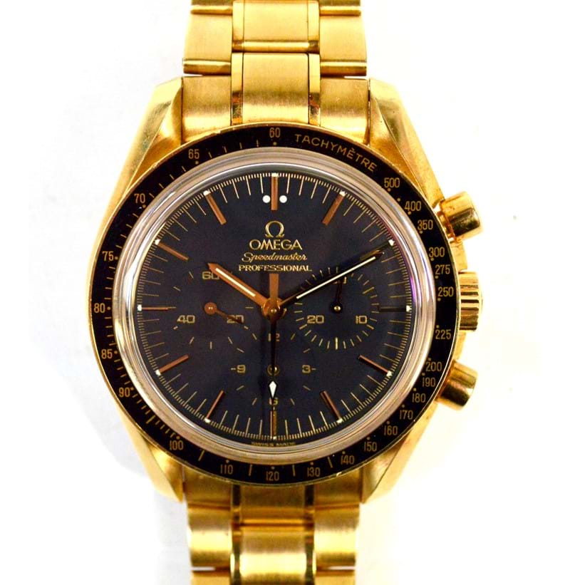 OMEGA; an 18ct gold Speedmaster Professional wristwatch.