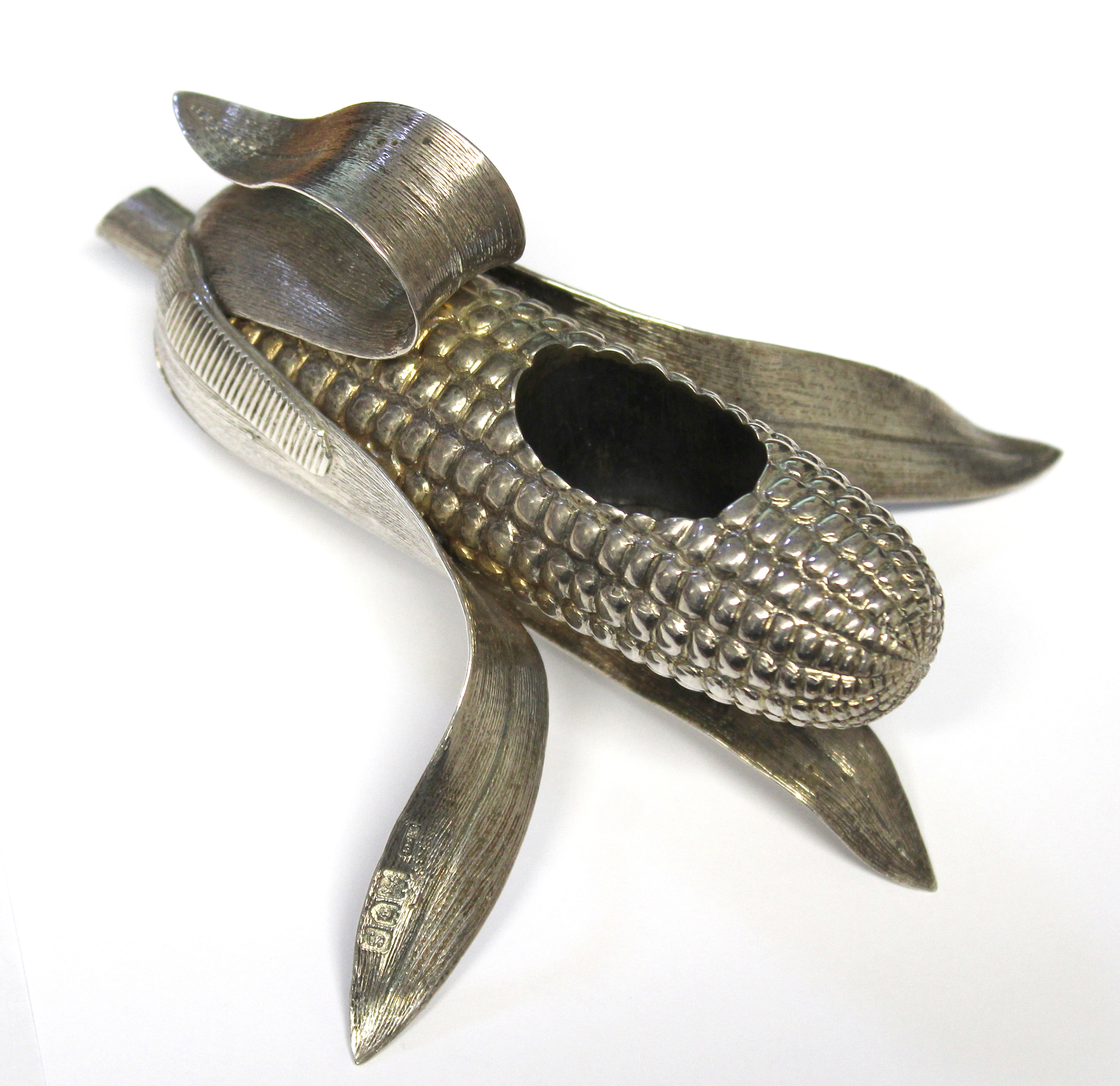 A rare George V hallmarked silver match striker in the form of an ear of corn, Sampson Mordan & Co, London 1913.