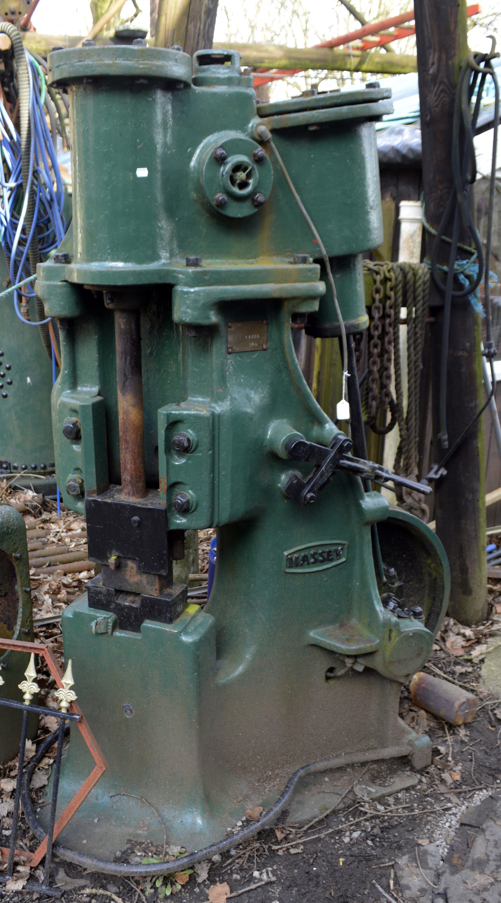 A Victorian 1cwt pneumatic hammer by B & S Massey Ltd. Manchester.