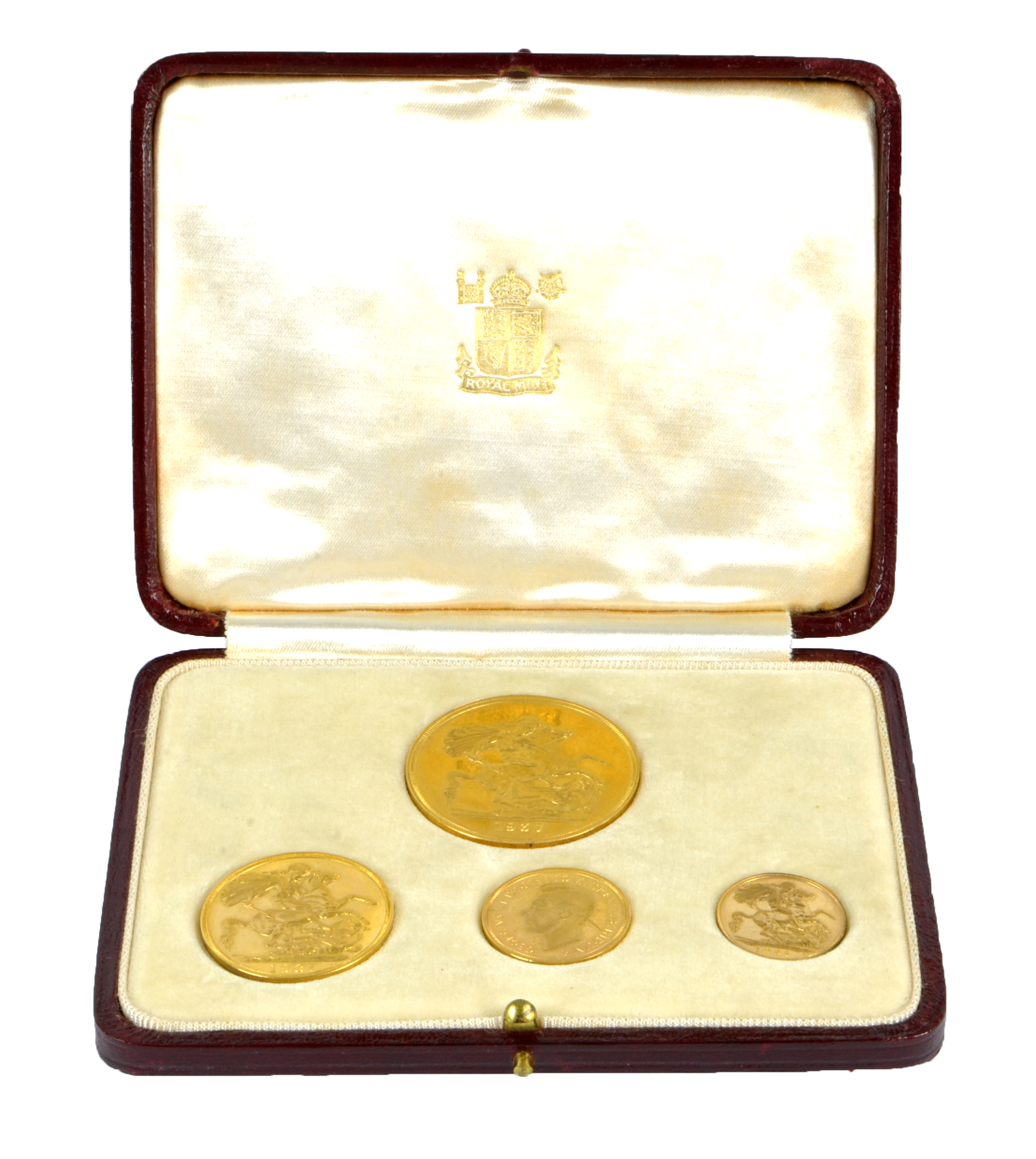 A George VI four gold coin specimen set. 
