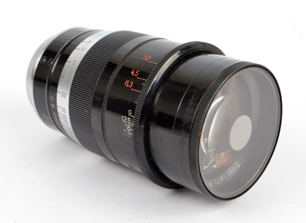LEICA; an Ernst Leitz Wetzlar Thambar f=9cm 1:2,2 no.226247 lens.