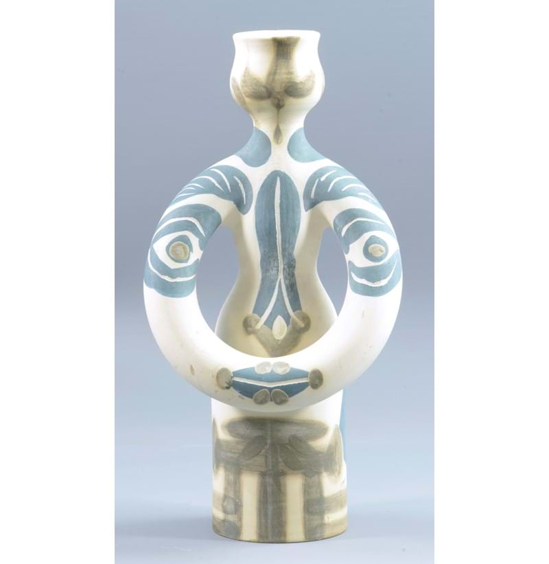 PABLO PICASSO (1881-1973); 'Lampe Femme', a white earthenware vase.
