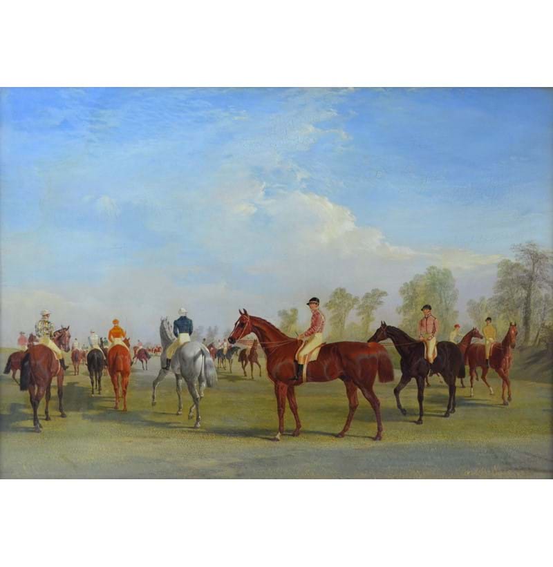 JOHN FREDERICK HERRING SR (1795-1865); oil 'Epsom Derby, 1834', featuring Plenipotentiary, winner of the 1834 Derby. 