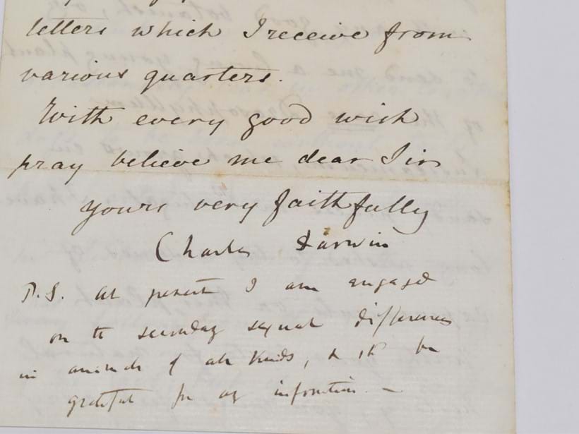 Rare Charles Darwin Letters to be sold at auction